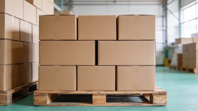 Export cartons on a pallet