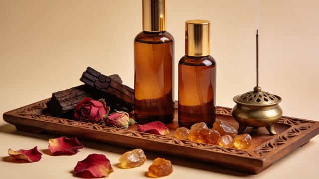 Fragrance oils with an incense holder